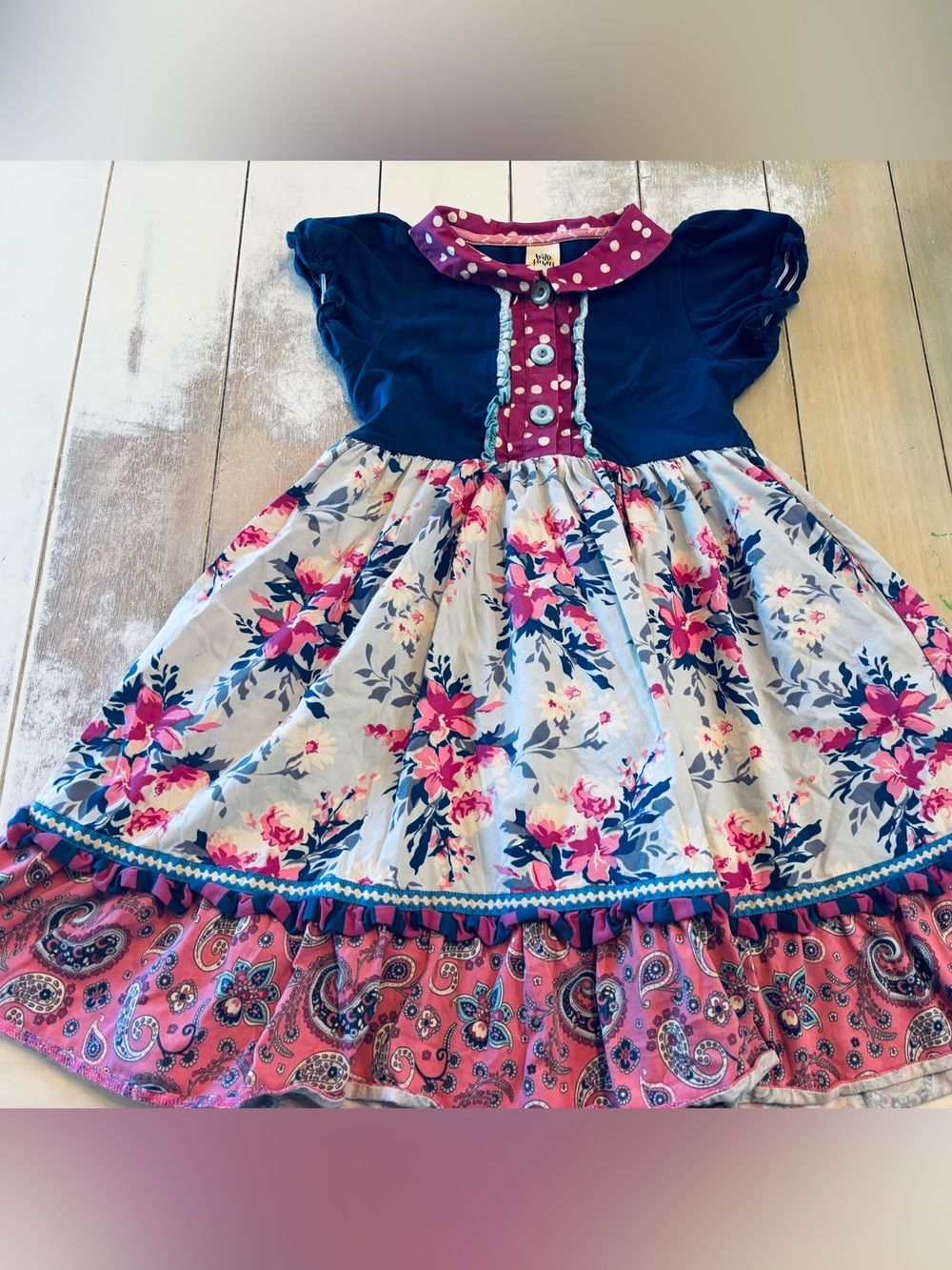 Wildflowers Navy, Pink and Cream Floral Dress